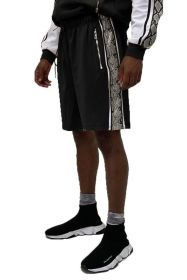 SNAKE PRINT SHORTS (Color: Black, size: M)