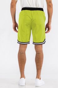 Solid Athletic Basketball Sports Shorts (Color: LIME, size: L)