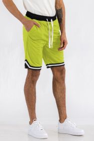 Solid Athletic Basketball Sports Shorts (Color: ORANGE, size: M)