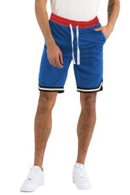 Solid Athletic Basketball Sports Shorts (Color: BURGUNDY, size: S)