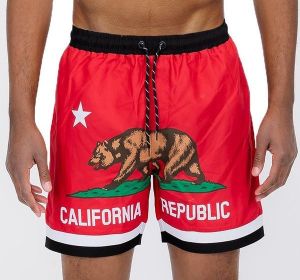 California Swim Shorts (Color: Red, size: XL)