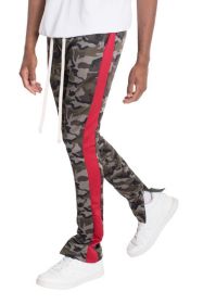 NEUTRAL BLACK CAMO TRACK PANTS (Color: Red, size: M)