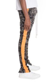 NEUTRAL BLACK CAMO TRACK PANTS (Color: ORANGE, size: L)