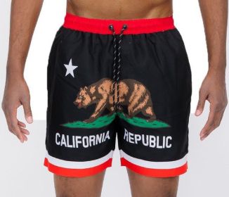 California Swim Shorts (Color: Black, size: L)