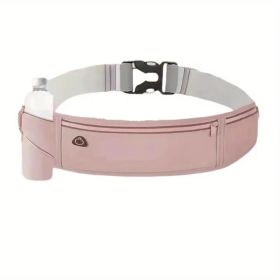 Secure Running Belt Pack ��� Lockable Zipper & Breathable Mesh for Phone/Wallet Storage (Ideal for Jogging & Travel) (Color: Pink)