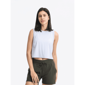 JupiterGear Round-Neck Cropped Tank (Color: LIGHT BLUE, size: 10)