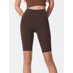 JupiterGear High-Rise Long Shorts (Color: Dark Brown, size: 6)