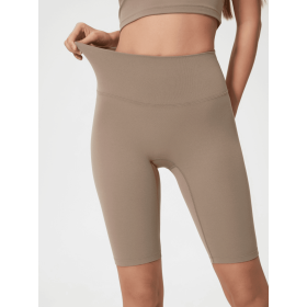 JupiterGear High-Rise Long Shorts (Color: Mocha, size: 10)