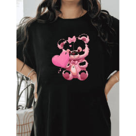 Casual Women's Cotton T-Shirt with Bow Detail - Trendy and Comfortable for Every Season (Style: 428)