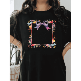Casual Women's Cotton T-Shirt with Bow Detail - Trendy and Comfortable for Every Season (Style: 479)