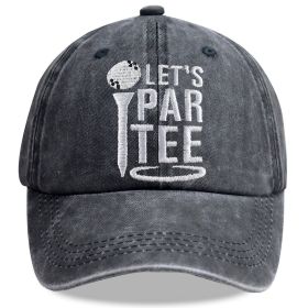 Golf Gifts Hats For Mom Dad, Par Tee Hats For Men Women, Adjustable Embroidered Wash Cotton Baseball Cap (Option: grey)
