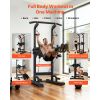 Pull Up Bar, 330 LBS Power Tower Dip Station, Workout Dip Station with H-Shaped Stable Base & Back Pad