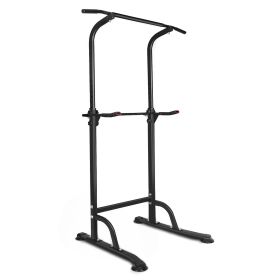 Power Tower Dip Station Adjustable Height Heavy Duty Multi-Function Fitness Training Equipment (Option: Black)