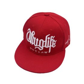 Embroidered Letters Two Colors Street Hip Hop Hat Outdoor (Option: Red-Adult Head Circumference)