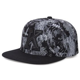 K Letter Baseball Cap Hip Hop Hat Size Adjustable (Option: Gray-Adjustable)